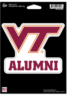 Virginia Tech Hokies Alumni Die Cut Auto Decal - Maroon