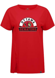 Levelwear Ottawa Senators Womens Red Influx Banner Arch Short Sleeve T-Shirt