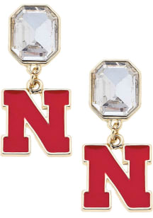 Nebraska Cornhuskers Rhinestone Logo Womens Earrings