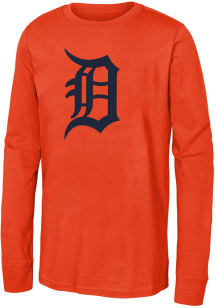 Detroit Tigers Youth Orange Logo Long Sleeve T-Shirt