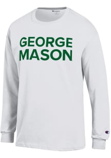 Champion George Mason University White Primary Logo Long Sleeve T Shirt