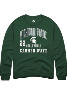 Carmen Waye Michigan State Spartans Mens Green NIL Arch Logo Player Crew