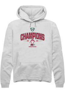 Summit Sportswear Rider Broncs Mens White MAC 2026 Wrestling Champions Long Sleeve Hoodie