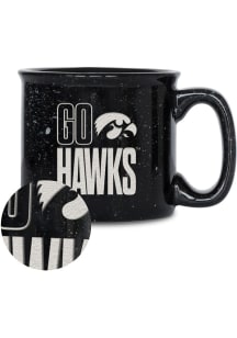 Iowa Hawkeyes Slogan Campfire Ceramic Mug - Black