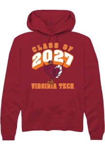 Summit Sportswear Virginia Tech Hokies Mens Maroon Class of 2027 Long Sleeve Hoodie