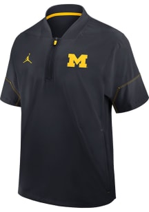 Nike Michigan Wolverines Blue Lightweight Gameday Jordan Short Sleeve Hoods