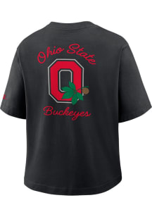 Nike Ohio State Buckeyes Womens Black Boxy Pocket Short Sleeve T-Shirt