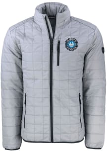 Cutter and Buck Charlotte FC Mens Grey Rainier PrimaLoft Medium Weight Jacket