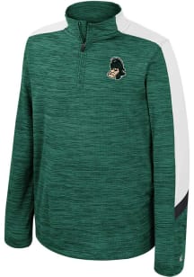 Colosseum Michigan State Spartans Youth Green Heeler Long Sleeve Quarter Zip Shirt