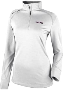 Columbia UConn Huskies Womens White Heat Seal Omni Wick Shotgun 2.0 Qtr Zip