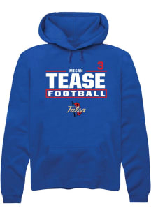 Micah Tease Tulsa Golden Hurricane Mens Blue Football NIL Stacked Box Player Hood