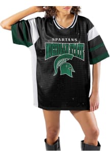 Michigan State Spartans Womens Gameday Couture Amped Up Fashion Football Jersey - Black