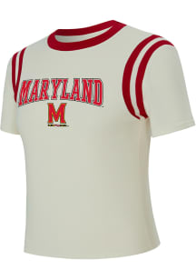 Concepts Sport Maryland Terrapins Womens White Ladies Football Short Sleeve T-Shirt