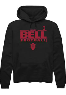 Jaylen Bell Indiana Hoosiers Mens Black Football NIL Stacked Box Player Hood