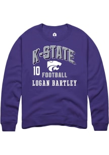 Logan Bartley K-State Wildcats Mens Purple Football NIL Arch Logo Player Crew