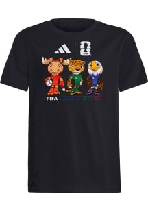 Adidas FIFA Youth Black WC 2026 Mascot Short Sleeve T-Shirt
