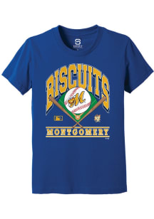 Summit Sportswear Montgomery Biscuits Youth Blue Homefield Short Sleeve T-Shirt
