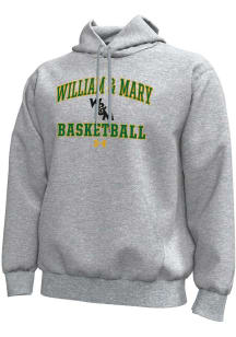 Under Armour William & Mary Tribe Mens Grey Basketball Icon Long Sleeve Hoodie