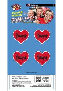 Nebraska Cornhuskers 4pk Heart Tattoo