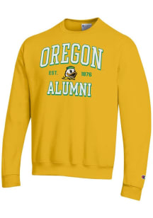 Champion Oregon Ducks Mens Yellow Est Alumni Powerblend Long Sleeve Crew Sweatshirt