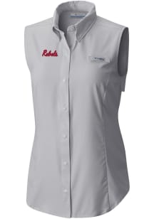 Columbia Ole Miss Rebels Womens Grey Heat Seal Omni Wick Tamiami Polo Shirt
