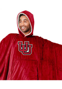 Utah Utes Wearable Bloncho Sherpa Fleece Blanket - Red