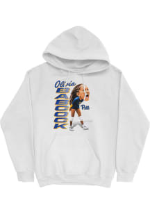 Olivia Babcock Pitt Panthers Mens White Caricature Hoodie Player Hood