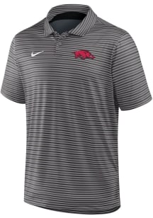 Nike Arkansas Razorbacks Mens Black Tour Stripe Short Sleeve Polo