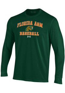 Under Armour Florida A&M Rattlers Green Baseball Performance Long Sleeve T Shirt