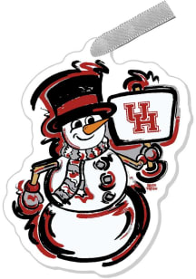 Houston Cougars Justin Patten Snowman Ornament - Red