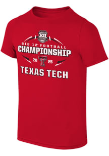 Texas Tech Red Raiders Youth Red 2025 Big 12 Football Championship Short Sleeve T-Shirt