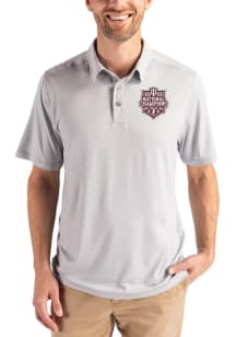 Cutter and Buck Indiana Hoosiers Mens Grey 2025 CFP National Champions Coastline Eco Short Sleeve..
