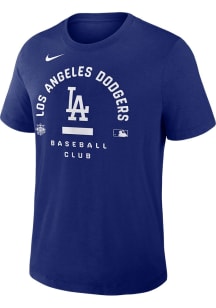 Nike Los Angeles Dodgers Blue Authentic Collection Early Work Short Sleeve Fashion T Shirt