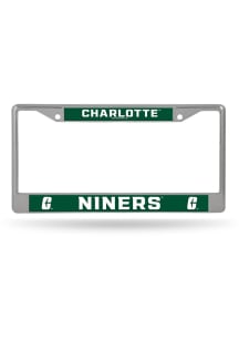 UNCC 49ers Decal Chrome License Plate Frame - Silver
