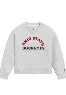 Ohio State Buckeyes Womens Ash 1636 Crew Sweatshirt