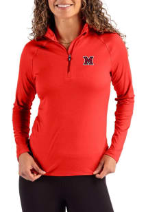 Cutter and Buck Miami RedHawks Womens Red Coastline Qtr Zip