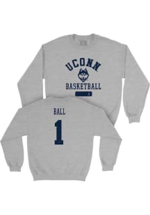 Solo Ball UConn Huskies Mens Grey NIL Varsity Player Crew