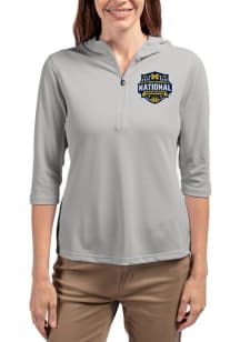 Cutter and Buck Michigan Wolverines Womens Anthracite 2026 MBB Champions Virtue Eco Pique Hooded S..