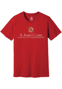 Summit Sportswear Maryland Terrapins Red A. James Clark School of Engineering Short Sleeve Fashion..