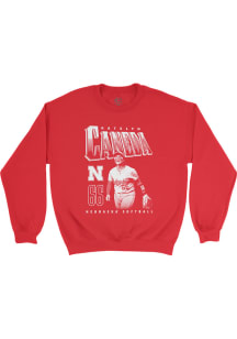 Katelyn Caneda Nebraska Cornhuskers Mens Red Illustrated Player Crew
