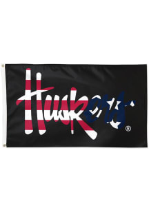 Nebraska Cornhuskers Americana 3x5 Silk Screen Grommet Flag - Scarlet Red
