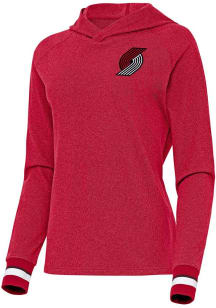 Antigua Portland Trail Blazers Womens Red Trek Hooded Sweatshirt