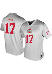 Carnell Tate  Genuine Collective Ohio State Buckeyes Grey Football NIL Player Name and Number Foot..