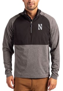 Cutter and Buck Northwestern Wildcats Mens Purple Adapt Eco Hybrid Long Sleeve Qtr Zip Pullover
