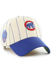 47 Chicago Cubs Rawlings Pin Stripe Clean Up Adjustable Hat - White