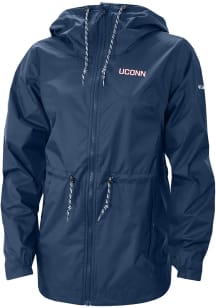 Columbia UConn Huskies Womens Navy Blue Heat Seal Lily Park Light Weight Jacket