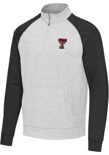 Antigua Texas Tech Red Raiders Mens Black Urgent Colorblock Long Sleeve Qtr Zip Pullover