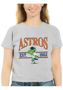 Orbit  Soft As A Grape Houston Astros Womens Grey Baby Short Sleeve T-Shirt