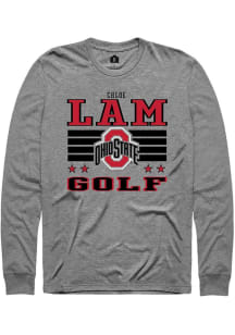 Chloe Lam Ohio State Buckeyes Grey NIL Striped Long Sleeve Player T Shirt