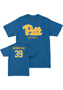 Addison Oberbreckling Pitt Panthers Blue NIL Script Short Sleeve Player T Shirt